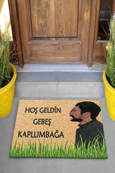 Pelangi Digital Printed Welcome Welcome Turtle Written Decorative Door Mat