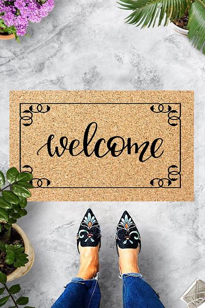 Pelangi Digital Printed Welcome Written Decorative Door Mat