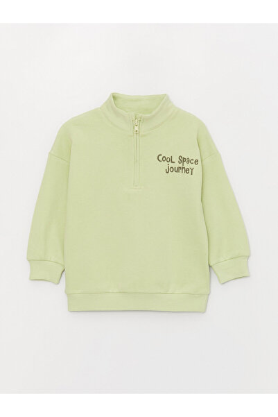 LC Waikiki High Collar Long Sleeve Printed Baby Boy Sweatshirt