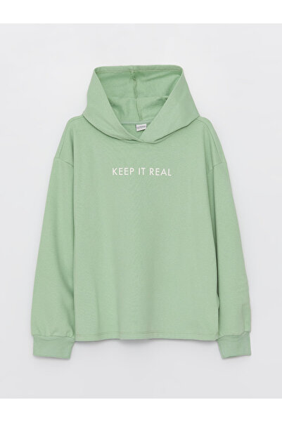 LC Waikiki Nyomtatott hosszú ujjú lány kapucnis pulóver és melegítőnadrág