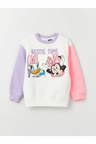 LC Waikiki Dívčí mikina s dlouhým rukávem s potiskem Disney s Crew Neck