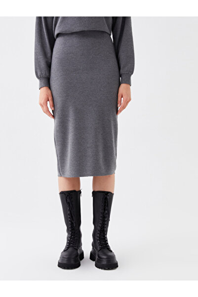 LC Waikiki LCW ležérní dámská hladká pletená sukně s elastickým pasem