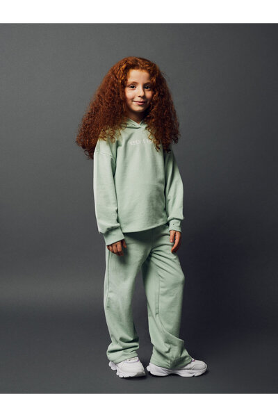 LC Waikiki Nyomtatott hosszú ujjú lány kapucnis pulóver és melegítőnadrág