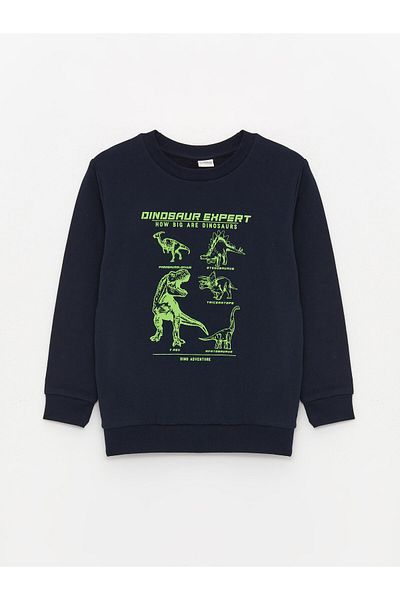 LC Waikiki Boy - Crew Neck and Printed Long Sleeve Sweatshirt