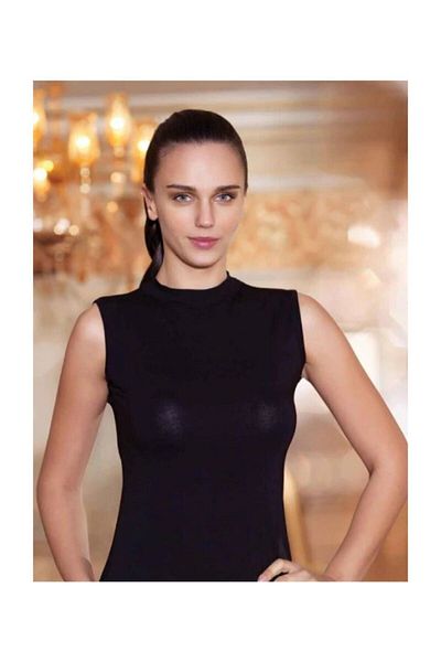 Şahinler Women's Lycra Sleeveless Turtleneck Undershirt