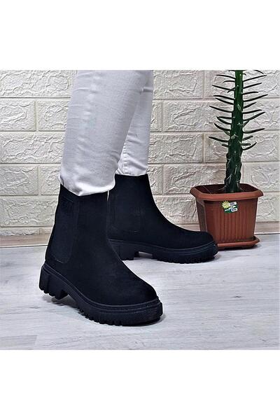 MP ONE M.P 2744 Siyah Süet İçi Polar Tüylü Bilekten Lastikli Bot