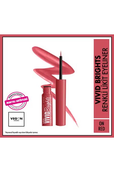 NYX Professional Makeup Vivid Brights Liquid Eyeliner On Red