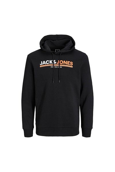 Jack & Jones Jack&jones Frederik Men's Black Printed Hooded Sweatshirt