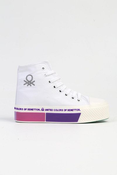 Benetton ® |   BN-30942 -Liliac alb-Pantofi sport pentru femei
