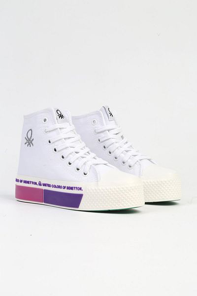 Benetton ® |   BN-30942 -Liliac alb-Pantofi sport pentru femei