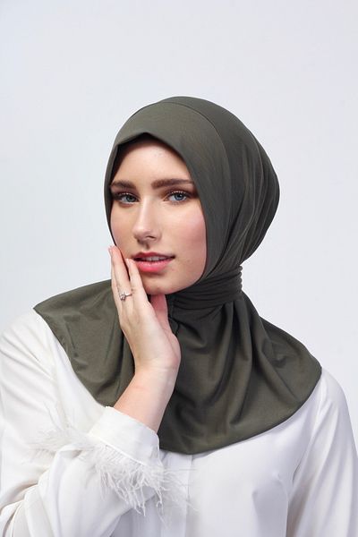 SpecialScarf Hijab Fashion PREPARATE PRACTICAL SHAL FULAR SCARF WITH STRAPS HAKI LYCRA AND ANTI-WRINKLE SANDY MODEL DAILY TESETURE
