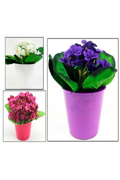 Kazanabil DEKORATİF SAKSIDA YAPAY MENEKŞE ÇİÇEĞİ