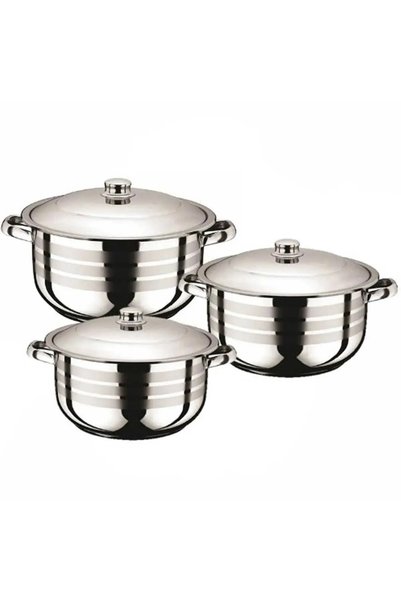 SAFLON Bestinox Steel Cookware Set 20-22-24 cm Metal Handle