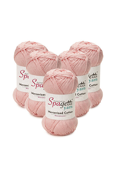 Spagettiyarn Mercerized Cotton 5'li Açık Pembe El Örgü İpliği