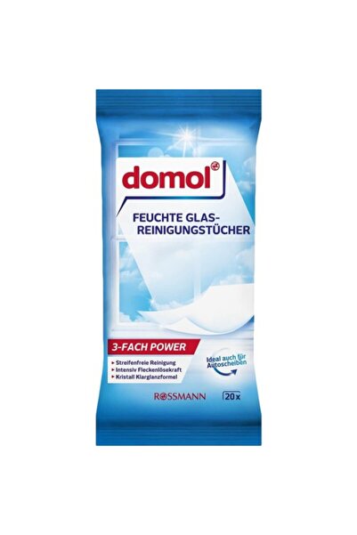 DOMOL Cam Yüzeyler Ve Ayna Için Islak Bez - 20'li