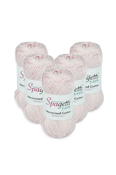 Spagettiyarn Mercerized Cotton 5 τεμαχίων Παστέλ Ροζ Πλεκτό Νήμα