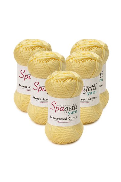 Spagettiyarn Mercerized Cotton 5 τεμαχίων Μαλακό κίτρινο νήμα πλεξίματος χειρός