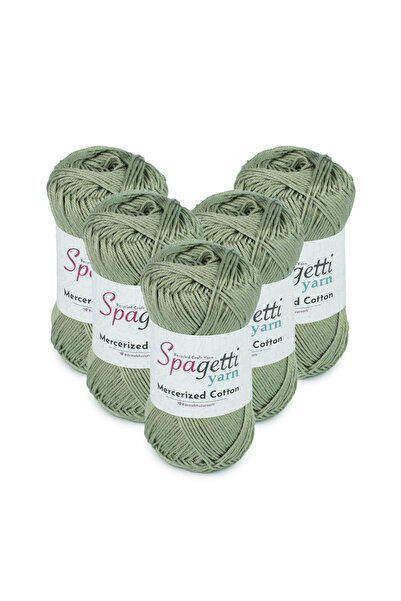 Spagettiyarn Mercerized Cotton 5'li Vintage Yeşil El Örgü İpliği