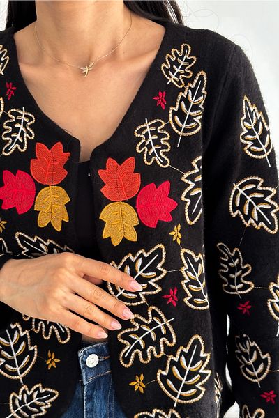 FEMELLE Jachetă completă de broderie pentru femei