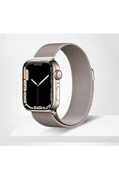 Alstrap Apple Watch Seri 2/3/4/5/6/7/8/se 38mm-40mm-41mm Uyumlu Starlight Metal Hasır Kordon Kayış