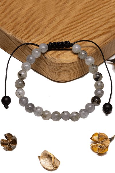 Tesbih Atölyesi Certified Aaa+ Labradorite Stone Bracelet - Macrame