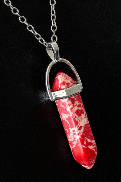 Tesbih Atölyesi Certified Nail Model Red Varisite Stone Necklace