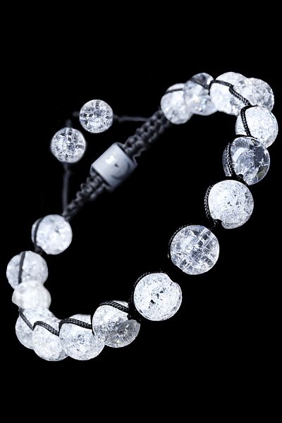 Tesbih Atölyesi Certified 1st quality Macrame Najaf Stone Bracelet (MOUNTAIN CRYSTAL)