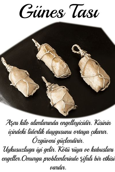 Tesbih Atölyesi Certified Raw Unprocessed Wire Wrapped Sun Stone Necklace
