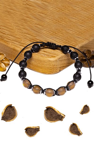 Tesbih Atölyesi Thermal Quartz Onyx Stone Brown Bracelet - Certified