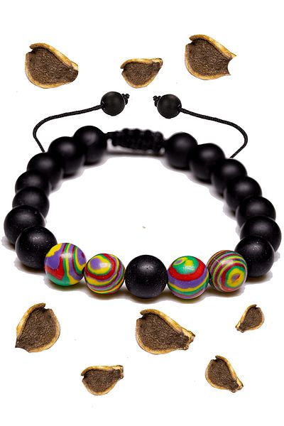 Tesbih Atölyesi Certified Colored Malachite - Onyx Stone Natural Stone Bracelet
