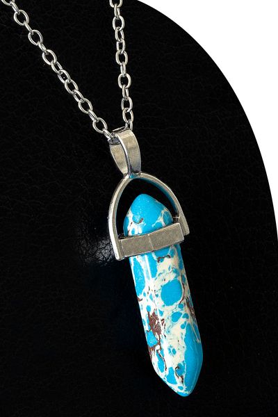 Tesbih Atölyesi Certified Nail Model Blue Varisite Stone Necklace