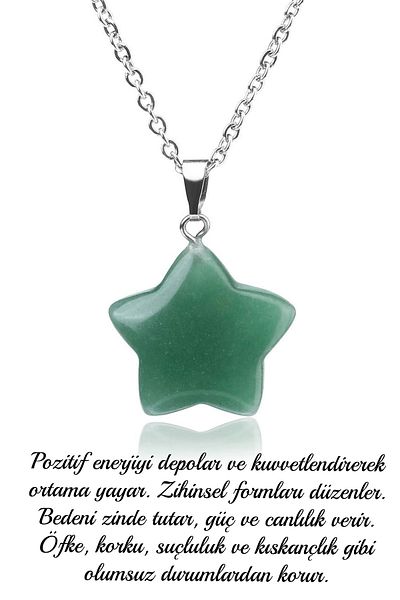 Tesbih Atölyesi Certified Aventurine Natural Stone Star Model Necklace