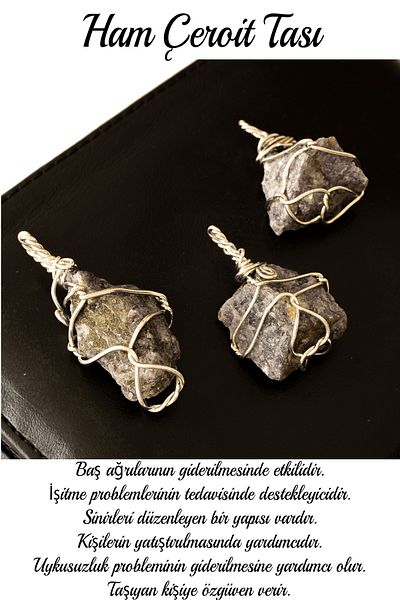 Tesbih Atölyesi Certified Raw Unprocessed Wire Wrapped Charoite Stone Necklace