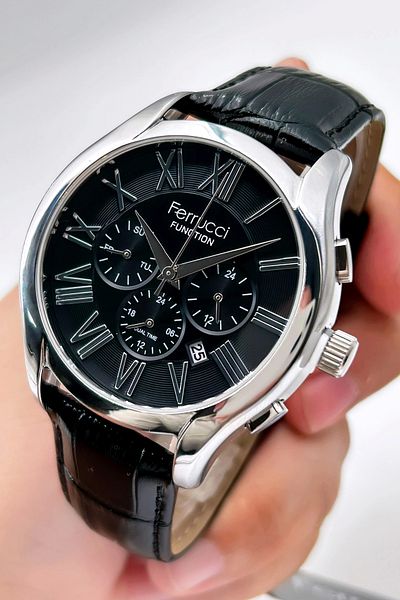 Ferrucci Function FCF.03218FK.01 Multi-Function Leather Cord Men's Wristwatch