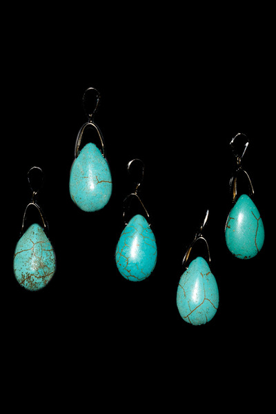 Tesbih Atölyesi Sertifikalı Damla Kesim Firuze Taşı Kolye (gümüş Aparatlı)