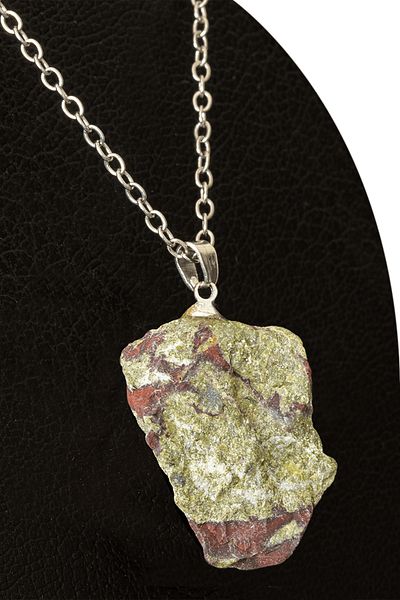 Tesbih Atölyesi Certified Raw Unprocessed Blood Stone Necklace (HELİOTROP)