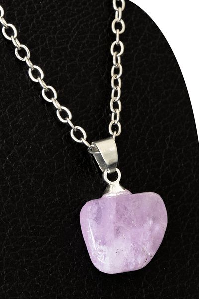 Tesbih Atölyesi Certified Raw Unprocessed Kunzite Stone Necklace (MINI SIZE)