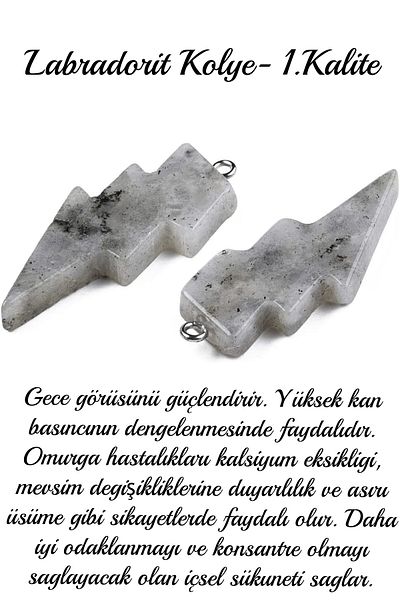 Tesbih Atölyesi Certified Lightning Model Reflected Labradorite Stone Necklace - Aaa+ Quality