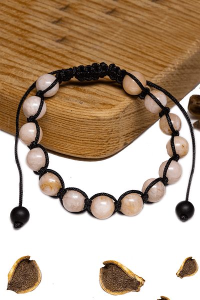 Tesbih Atölyesi Certified Calcite Stone Bracelet - Macrame