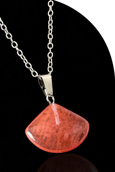 Tesbih Atölyesi Rose Rose and Quartz Stone Detailed Oval Model Certified Necklace