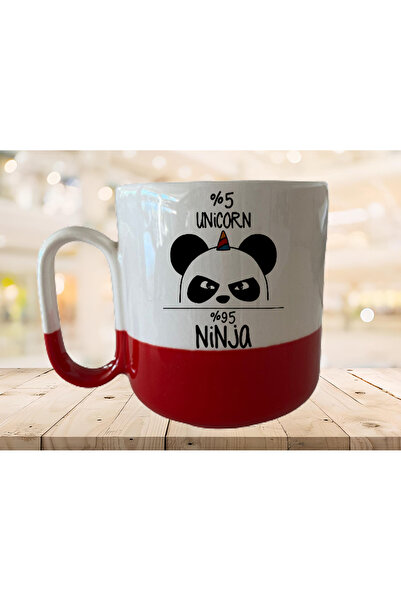 GünayStore كوب أحمر بلونين مطبوع عليه كتابة النينجا بنسبة 5% من Unicoru بنسبة...