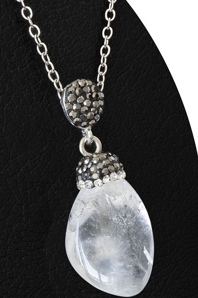 Tesbih Atölyesi Certified Zircon Stone Model Crystal Quartz Stone Necklace