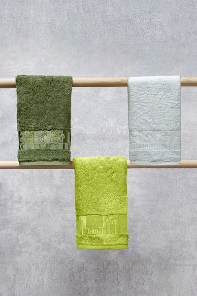 Class Bamboo 3-Piece 30 X 50 Cm Kitchen Towel Khaki - Pistachio Green - Ecru