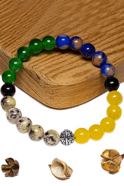 Tesbih Atölyesi Certified Gemini Natural Stone Bracelet - With Silver Attachment