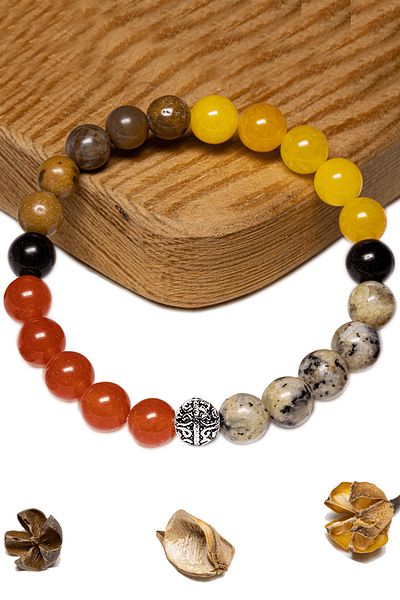 Tesbih Atölyesi Lion Patterned Certified Natural Stone Bracelet - Silver Apparatus