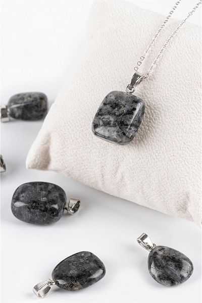 Tesbih Atölyesi Certified Timbil Model Labradorite Stone Necklace (SPECROLITE STONE)
