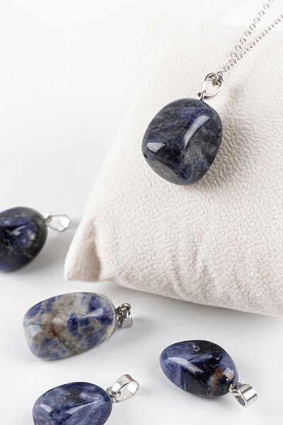 Tesbih Atölyesi Certified Timbil Model Dumortireit Stone Necklace (With Silver Apparatus)