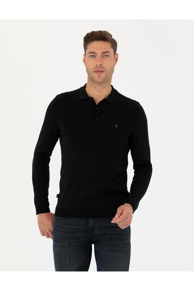 Pierre Cardin Slim Fit Polo Neck Basic Knitwear Kazakh