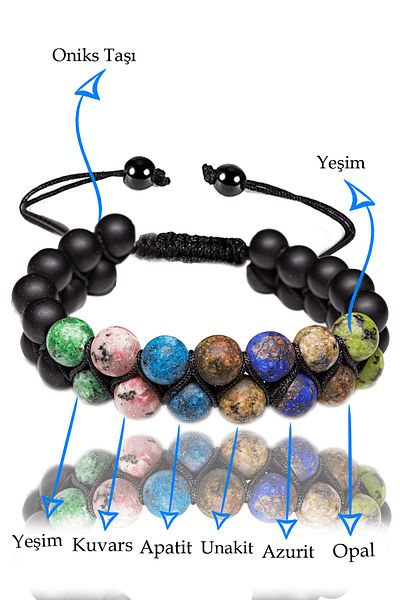 Tesbih Atölyesi Certified Scorpio Natural Stone Bracelet - Macrame