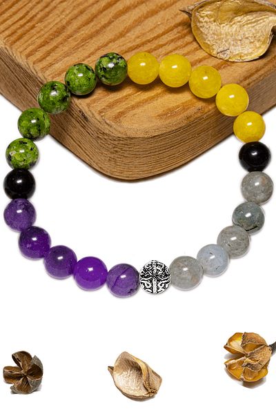 Tesbih Atölyesi Natural Stone Certified Aries Zodiac Bracelet - Silver Apparatus
